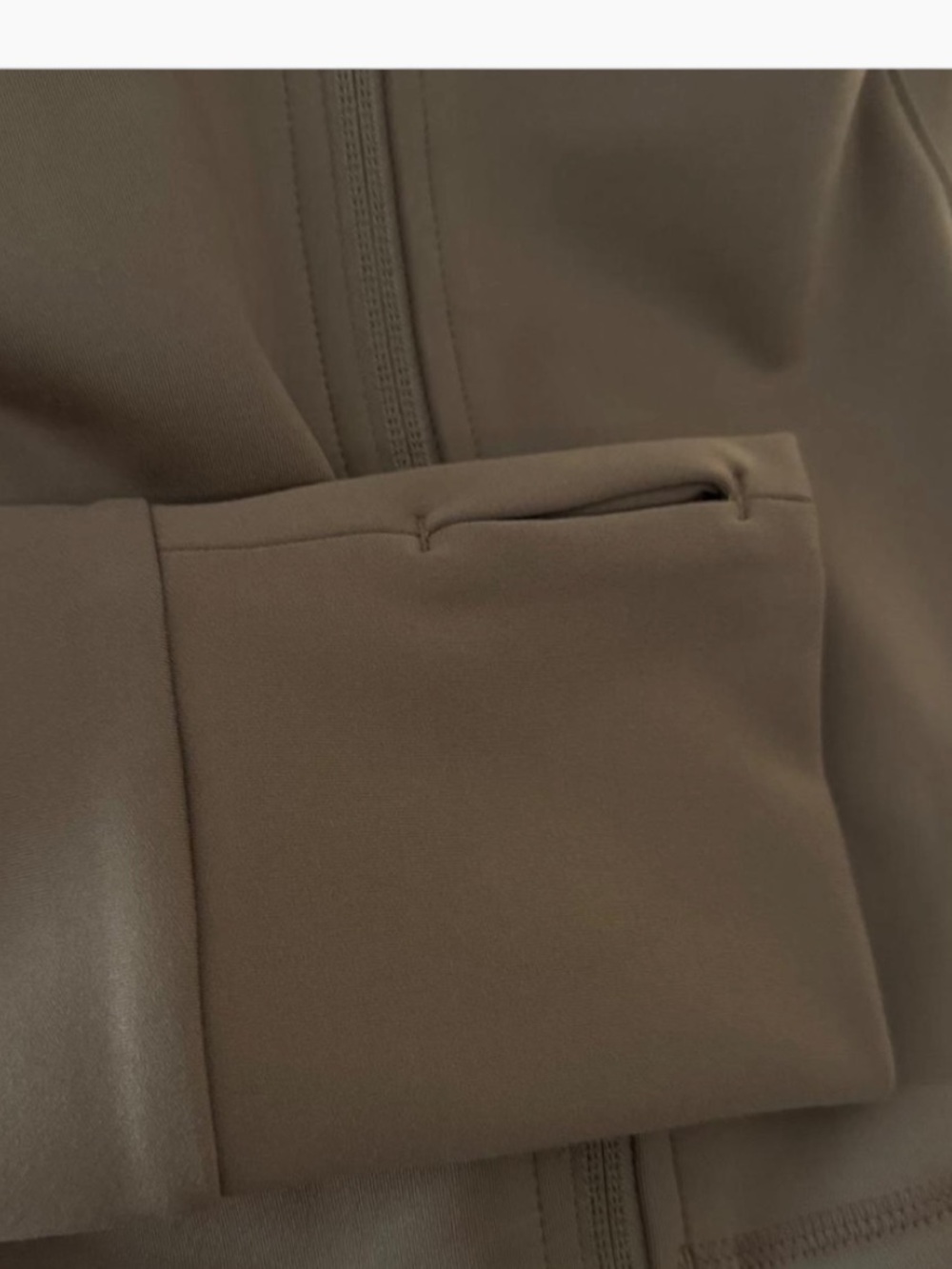 Girlfriend Collective Track Jacket NWT | Medium • Tan • Ruched Front • Sleek - Picture 4 of 6
